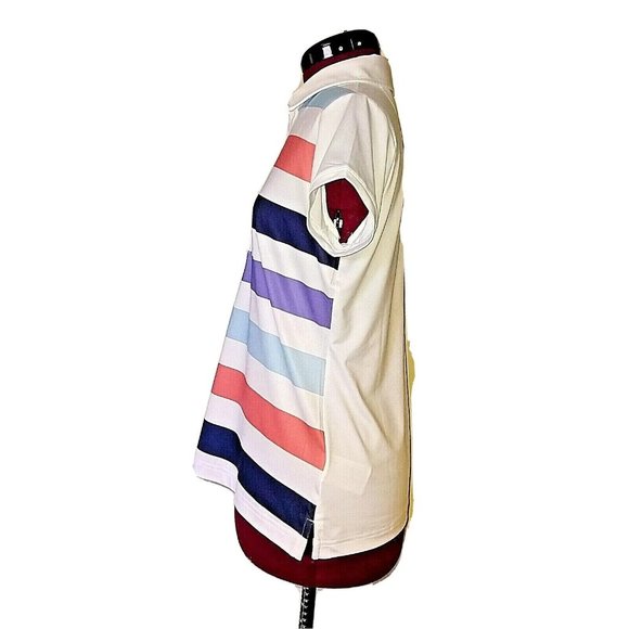 Adidas Climacool Polo Shirt Size Medium Golf Striped Side Split Vented A… - Picture 4 of 7